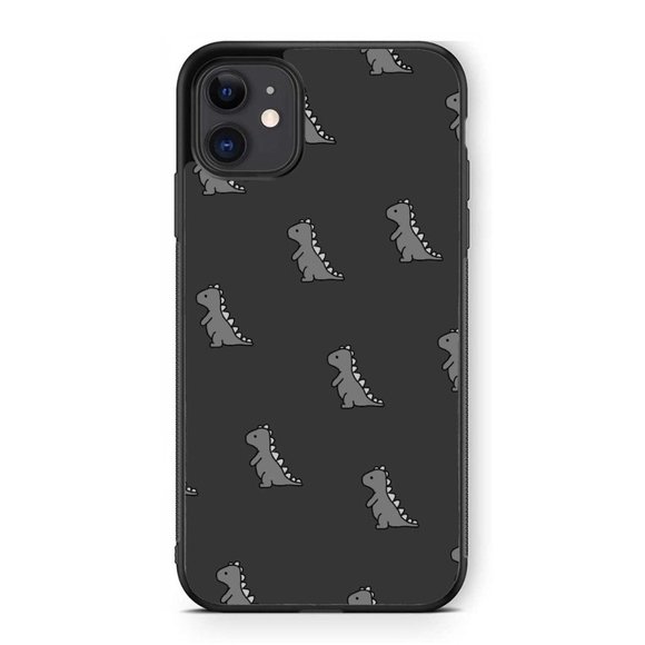 Cute Dinosaur Pattern Gray iPhone Case - Picture 1 of 1